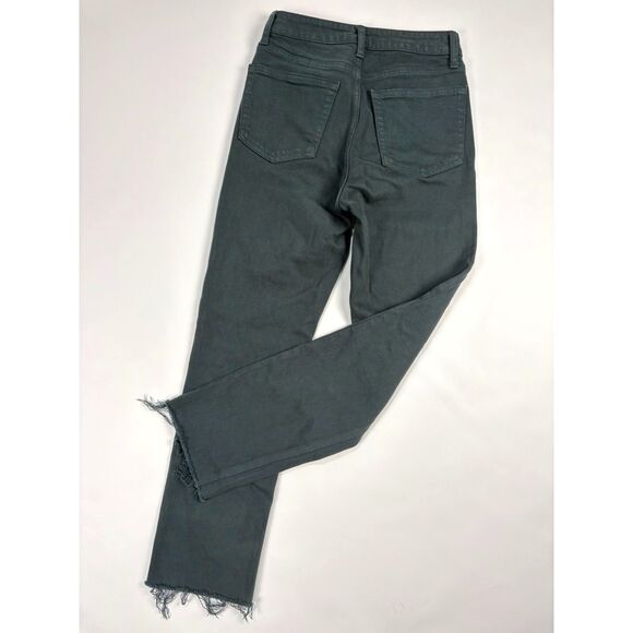 JBD Just Black Denim Women’s Jeans Size 25 | Emerald Green Straight Leg Raw Hem - Picture 2 of 5